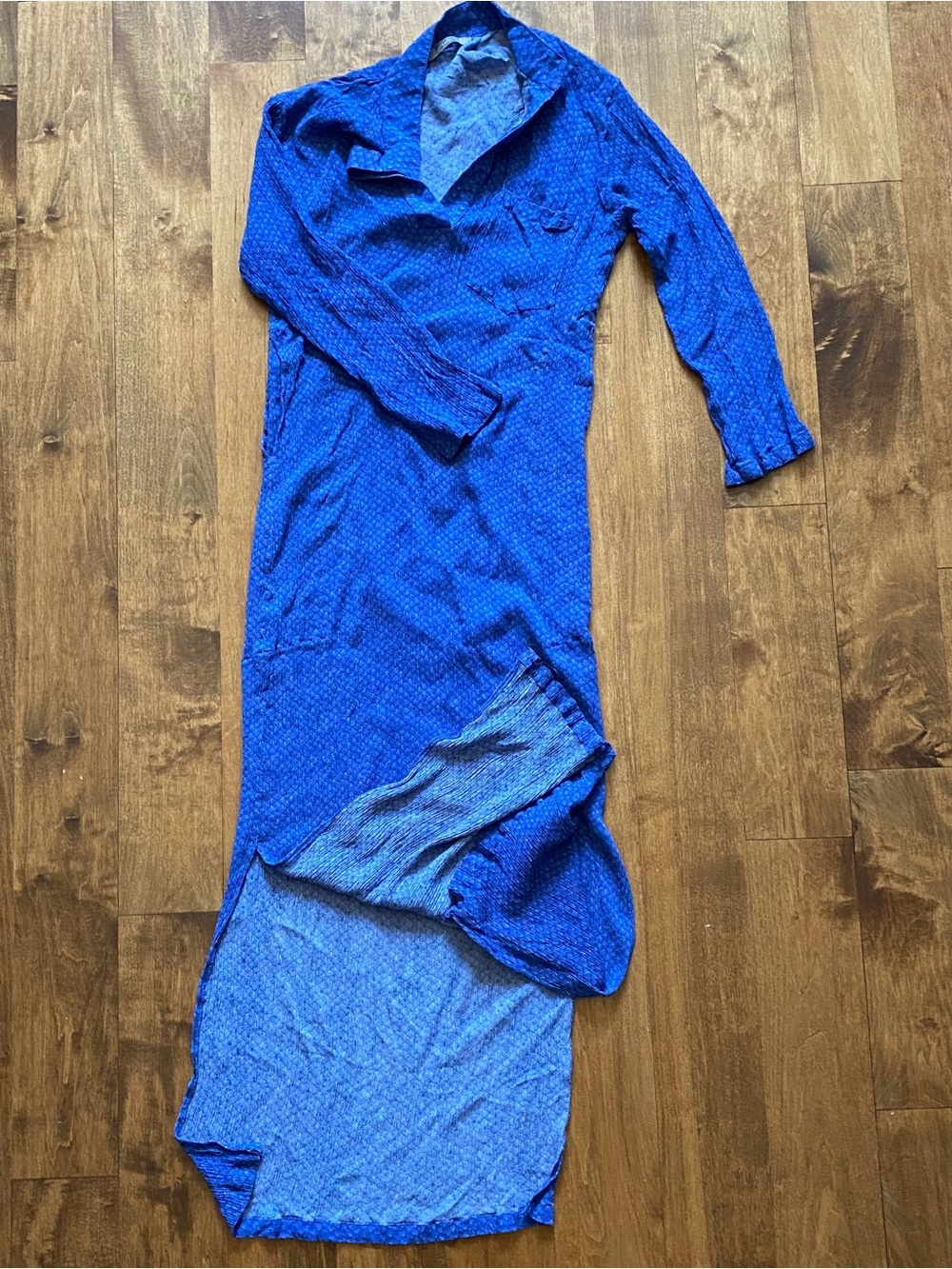 Norya Ayron Moroccan Designer Light woven
Blue 3/4 Sleeve Tunic Maxi Size - Picture 3 of 8
